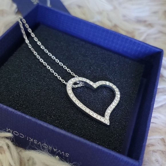 Swarovski Silver Heart Studded Pendant - Picture 8 of 14